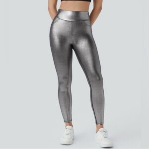 260. NWT HALARA! Women's Metallic Silver Leggings